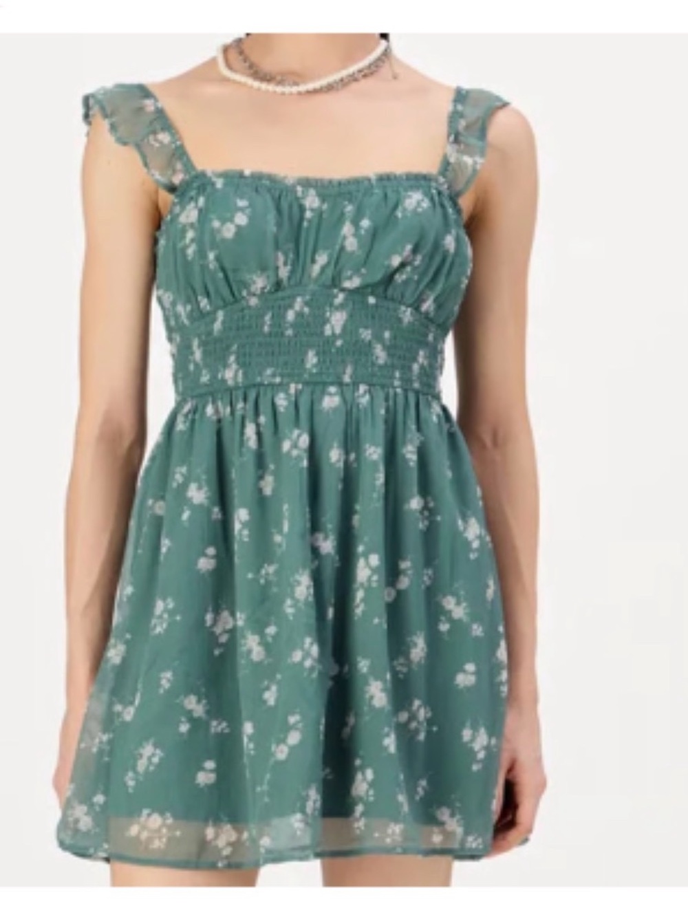 Hollister Green Floral Mini Dress